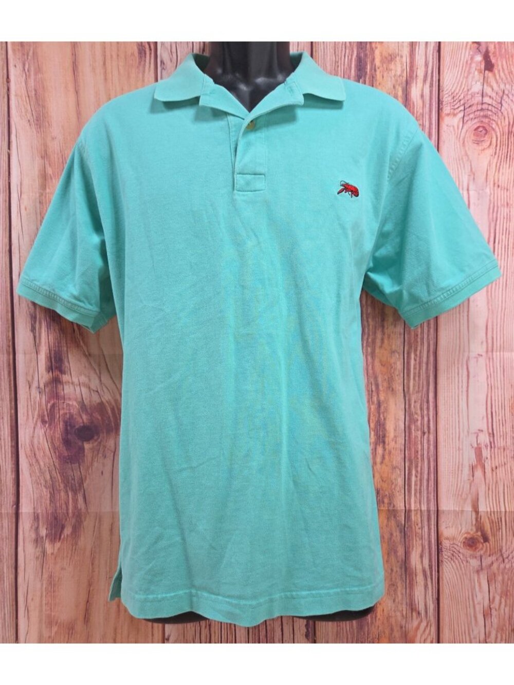 Perlis Mens Authentic Mint Green Crawfish Polo Size Medium